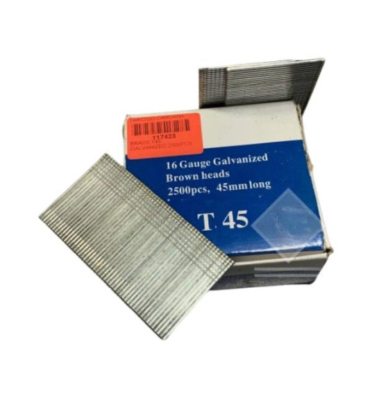 BRADS T45 GALVANIZED 2500PCS
