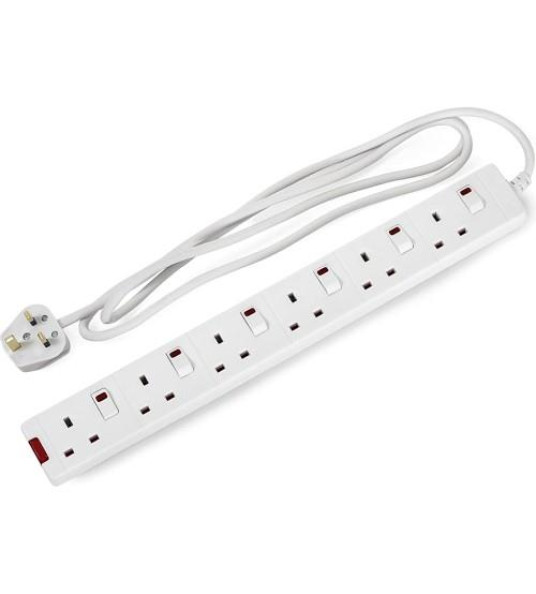 EXTENSION LEAD 6G 3M IND SWITCH