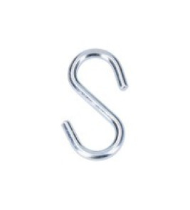 PACK OF 3 GALVANIZED `S` HOOKS 50MM