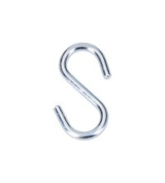 PACK OF 7 GALVANIZED `S` HOOKS 30MM
