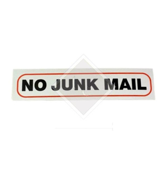 STICKER `NO JUNK MAIL` 17X4CM