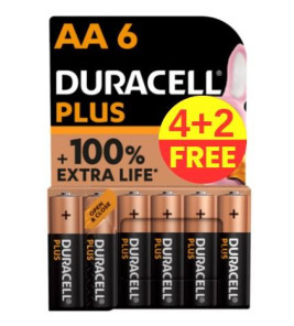 DURACELL BATTERY AA LR06 4+2