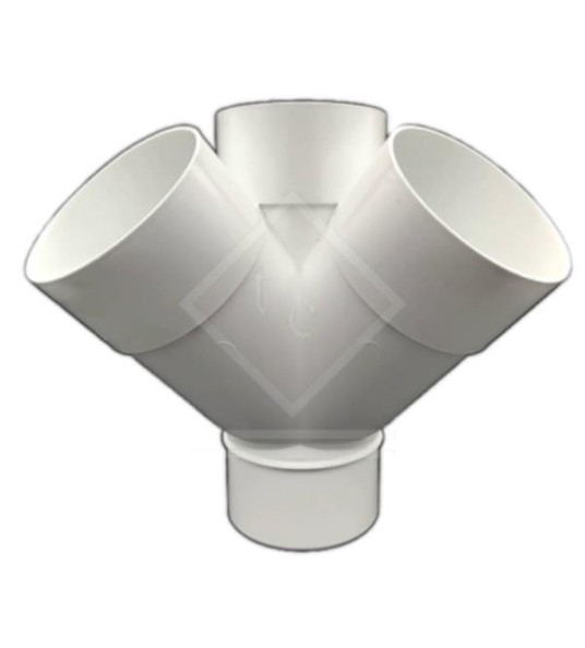 PVC CORNER DOUBLE YEE 110MM WHITE