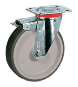 CASTER SW/BRK 125 PP/RBR 120KG