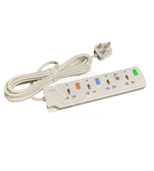 EXTENSION LEAD 3M 13A PLUG 4 UNIVERSAL SOCKETS