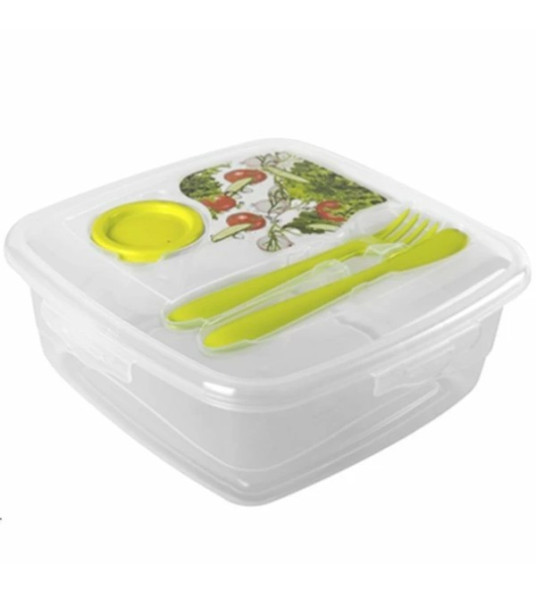 FOOD BOX 1.8L WITH CUTLERY 20X20X8CM