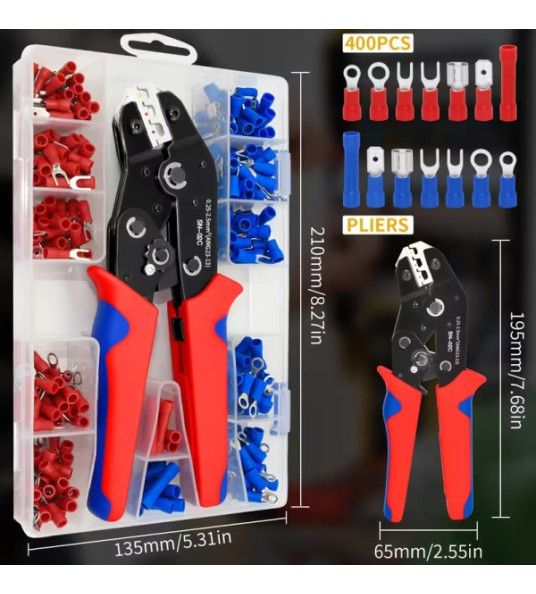 400PC TERMINAL & RATCHET CRIMPER SET