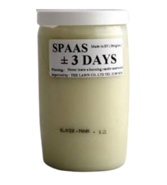 OIL CANDLE 3 DAYS WHITE