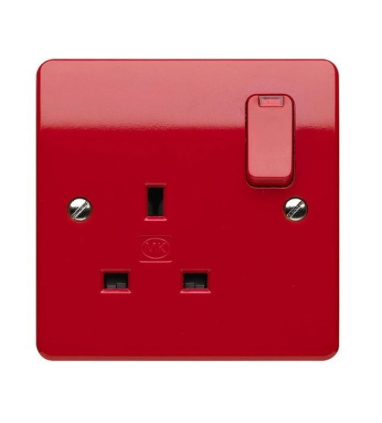 SOCKET OUTLET 1G 13A RED