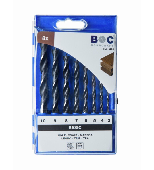 WOOD DRILL BITS 8PC 3-10MM