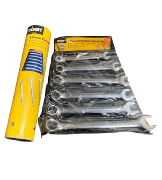 6PC COMBINATION SPANNERS 8-17MM ROLSON