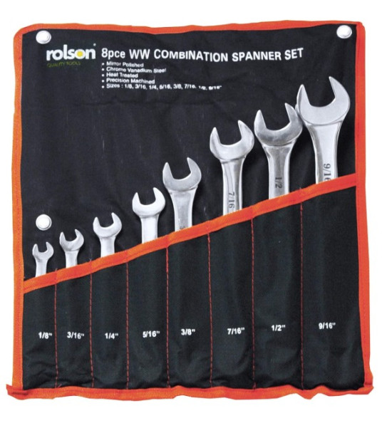ROLSON 8PC WHITWORTH SPANNER SET