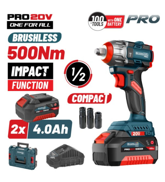 BORMANN IMPACT WRENCH 20V 500Nm BBP5422