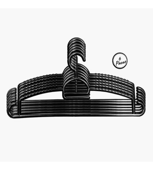 PLASTIC CLOTHES HANGERS 6PC 4748