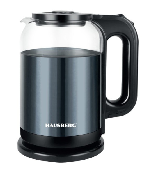HAUSBERG 3622BL 2L GLASS/SS KETTLE