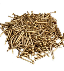 BRASS ROUND HEAD NAILS 1.5X25MM 50G