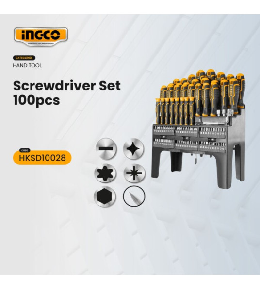 INGCO 100PC SCREWDRIVER & BIT SET HKSD10028