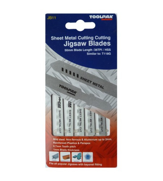 JIGSAW BLADES FOR METAL JB11 50MM 36TPI 5PCS