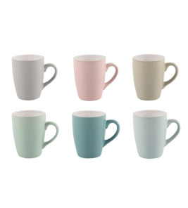 MUG ASSORTED COLOURS WHITE INSIDE 300ML