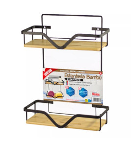 2-TIER BATHROOM SHELF STEEL/BAMBOO