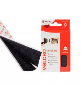 BLACK VELCRO TAPE 20MM 1M