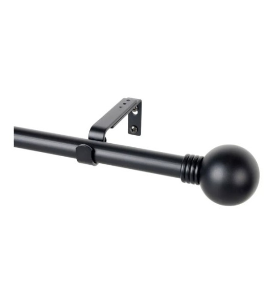 EXTENDABLE BLACK CURTAIN ROD 110-200CM