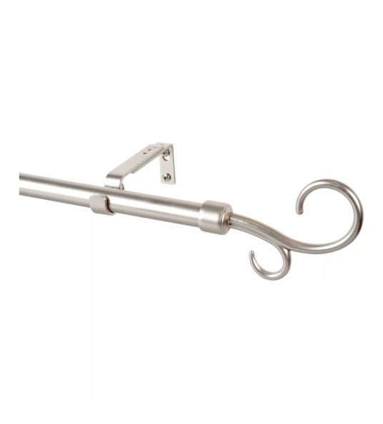 EXTENDABLE CHROME CURTAIN ROD 110-200CM