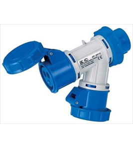 16A 2P+E DOUBLE ADAPTOR IP67