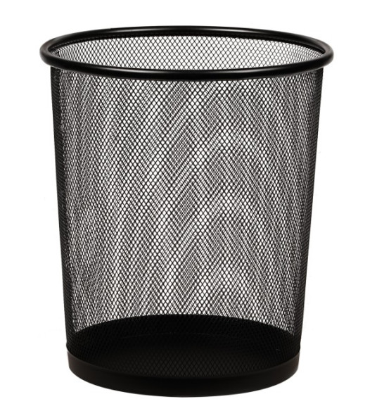 MESH WASTE PAPER BASKET BLACK