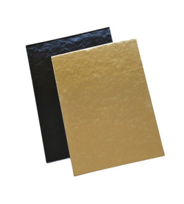 CAKE BASE 25X25CM BLACK/GOLD