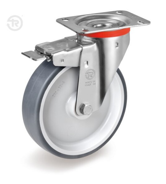 CASTER SW/BRK 80 PP/RBR 70KG