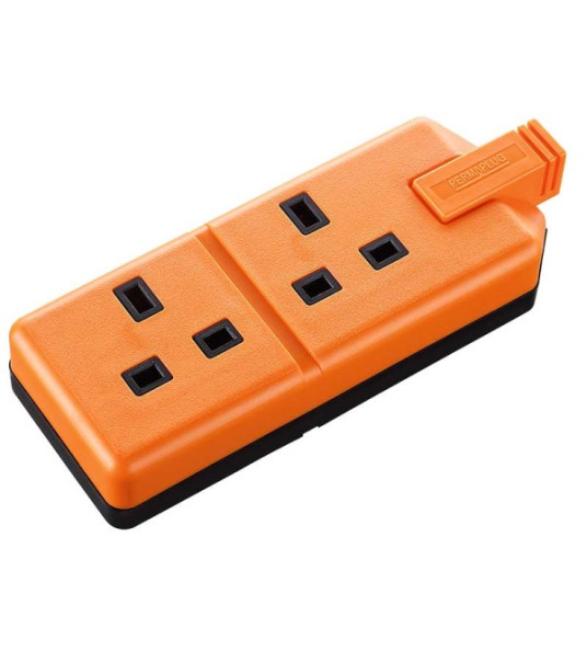 TRAILING SOCKET 2G 13A ORANGE PERMAPLUG