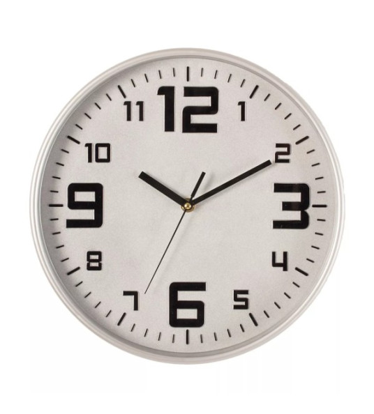 SILENT WALL CLOCK 30CM SILVER ATMOSPHERA