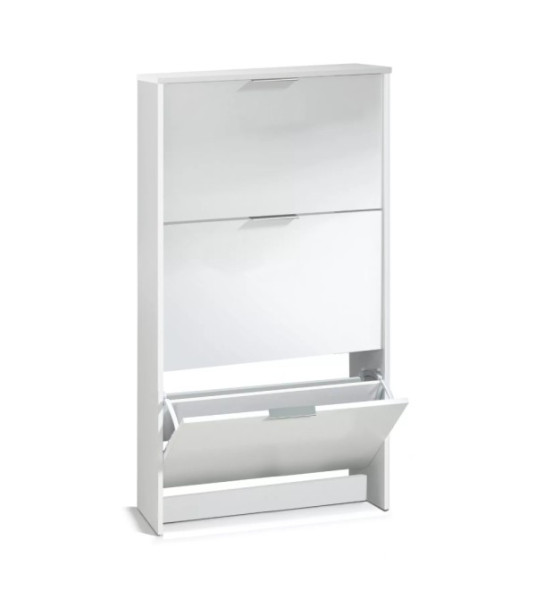 MELAMINE SHOE RACK 3-TIER WHITE 60X22X113CM