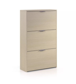 MELAMINE SHOE RACK 3-TIER OAK 60X22X113CM