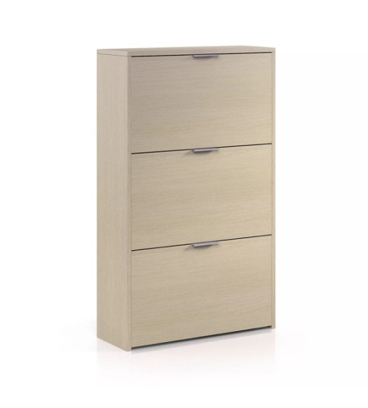 MELAMINE SHOE RACK 3-TIER OAK 60X22X113CM