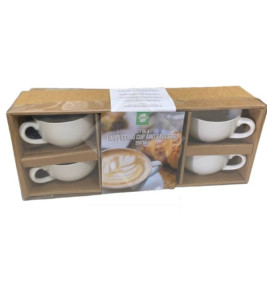 SET OF 4 CAPUCCINO CUPS & SAUCERS 250ML