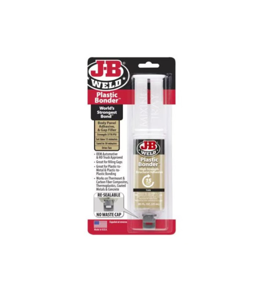 JB WELD PLASTIC BONDER SYRINGE