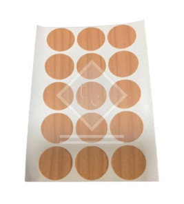 ADHESIVE SCREW COVERS 20MM CHERRY 15PCS