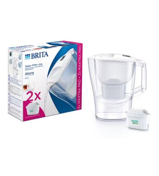 BRITA WATER FILTER JUG ALUNA 2.4L + 2 FILTERS