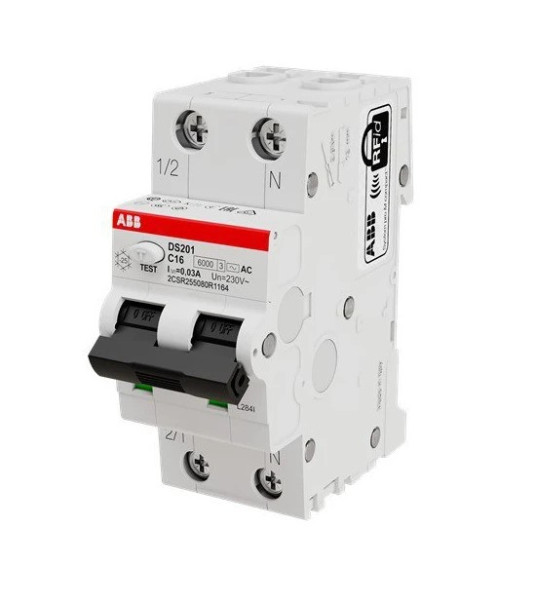 RCBO DS201-C 2M 16A 30MA AC-TYPE ABB