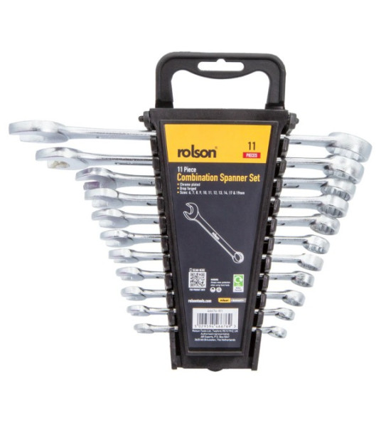 11PC COMBINATION SPANNERS 6-19MM ROLSON
