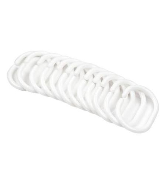 WHITE RINGS FOR SHOWER CURTAIN 12PCS