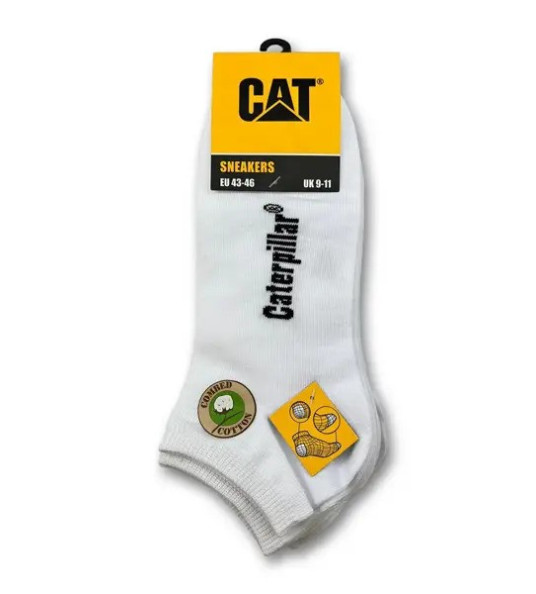 CAT SNEAKERS SOCKS 43-46 3 PAIRS WHITE