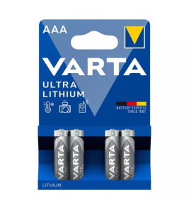 LITHIUM BATTERY AAA LR03 4PCS VARTA