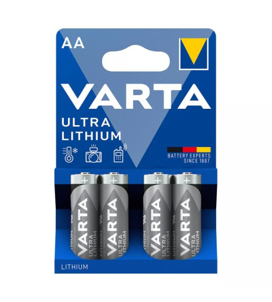 LITHIUM BATTERIES AA LR06 1.5V 4PCS VARTA