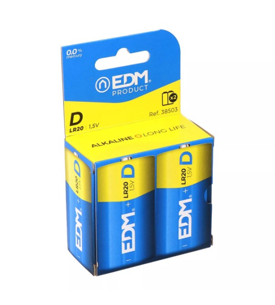 BATTERIES LR20 1.5V 2PC EDM