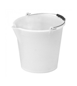 WHITE PLASTIC BUCKET 12L WITH SPOUT PLASTIME