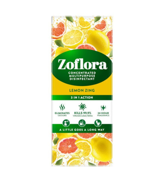 ZOFLORA LEMON ZING 500ML CONCENTRATED DISINFECTANT