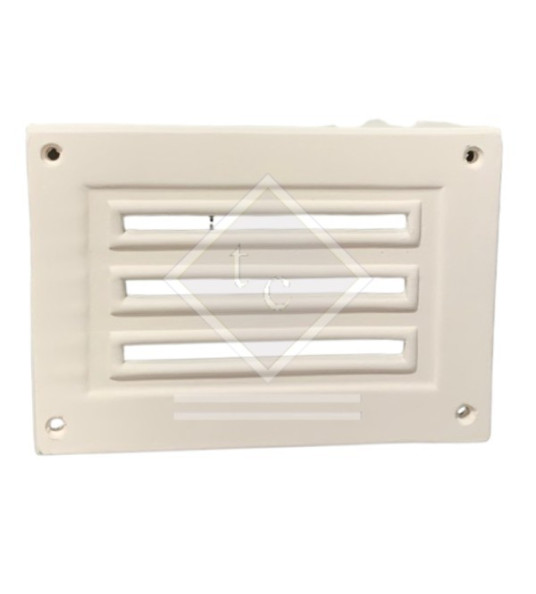 WHITE GLAZED CLAY VENT 3 SLOTS 24X17CM